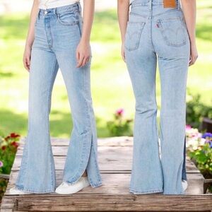 evi’s ribcage split flare jeans